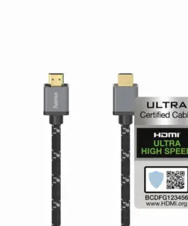 Кабел HAMA Ultra HD HDMI мъжко - HDMI мъжко 8K 48GB/s Метал 1 м Позл. конектори