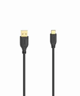 Кабел Hama Flexi-Slim USB-C - USB-A 2.0 мъжко 0.75мтънък позлатен