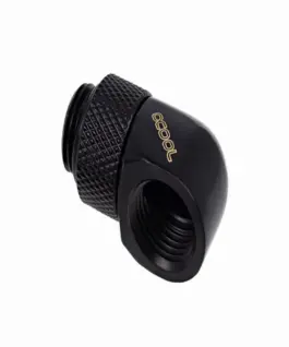 Въртящ се L-конектор Alphacool Eiszapfen G1/4 AG auf G1/4 IG Черен мат
