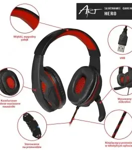 Alternative view of ART слушалки gaming with microphone HERO USB