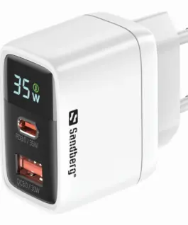 ЗАРЯДНО SANDBERG 2 в 1 - 1xUSB-C 1xUSB 35W - White - PN 441-52
