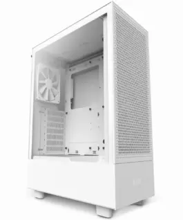 Alternative view of Кутия за компютър NZXT H5 Flow RGB Matte White, Mid-Tower