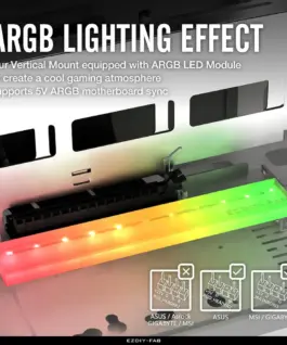 Alternative view of Брекет за вертикален монтаж на GPU EZDIY-FAB ARGB PCIe 4.0 Riser Cable 90°