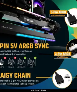 Alternative view of Държач за графична карта EZDIY-FAB ARGB - Черен