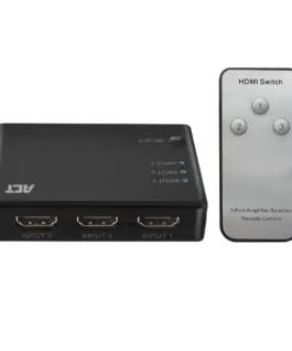3 портов HDMI суич ACT  4K@60Hz USB Дистанционно Черен