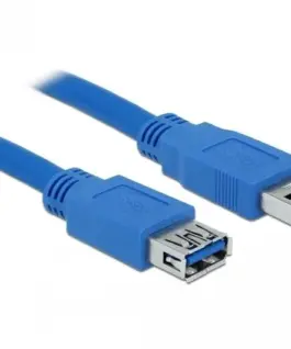 Alternative view of Удължителен кабел Delock USB-A мъжко - USB-А женско, 3 м, Екраниран, Син