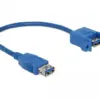 Кабел Delock За монтиране върху панел USB-A женско - USB-А женско