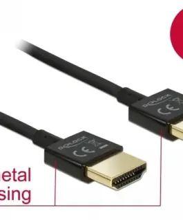 Alternative view of Кабел Delock HDMI-A мъжко - HDMI-A мъжко,18 Gbit/s, 4K, 2 м, Черен