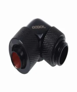 Компресионен фитинг Alphacool 13/10 - G1/4 90° Въртящ се Черен