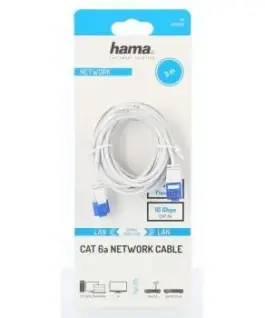 Alternative view of Мрежов кабел HAMA Flexi-Slim, U/UTP CAT 6a, 10 Gbit/s, RJ-45 - RJ45, 3.0 m, Бял