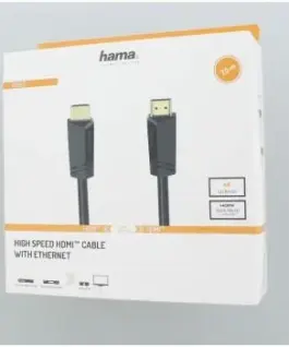 Alternative view of Кабел HAMA High-Speed, HDMI мъжко - HDMI мъжко, 4K, 18GB/s, Ethernet, 7.5 м, Позл. конектори, Черен