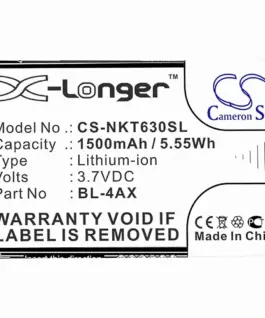 Alternative view of Батерия за телефон  NOKIA BL-4AX BL-4XL  6300 4G 8000 4G 3,7V 1500mAh CAMERON SINO