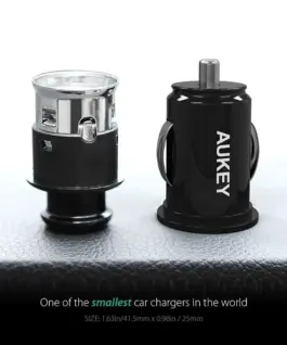 AUKEY CC-S1 Ultrafast 2xUSB зарядно за кола AiPower 4.8a 24W