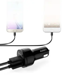 AUKEY CC-T8 ultra-fast зарядно за кола 2xUSB 3.0 6A 36W + micro USB кабел