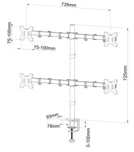 Alternative view of ART Handle to 4 lcd monitors 13-27 L-04N