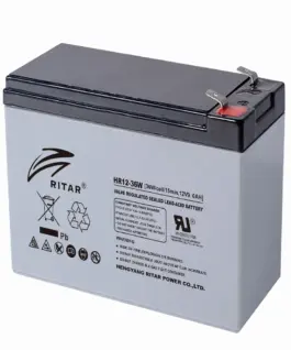 Оловна батерия RITAR (HR12-36W) VRLA 12V 9Ah 151/ 65/ 94 mm Терминал2