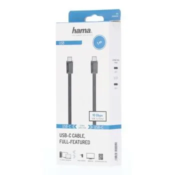 Кабел HAMA eMarker чип USB 3.2 Gen 2, USB-C мъжко - USB-C мъжко, 1 м, 10 Gbit/s, 5A/100W - Image 2
