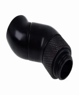 Alternative view of Ъглов адаптер Alphacool Eiszapfen, 2 x 45°, G1/4 външна към G1/4 вътрешна резба, Черен мат