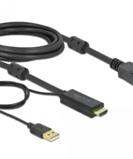 Кабел Delock HDMI мъжко - DisplayPort USB мъжко 4K 30 Hz 3 м Черен