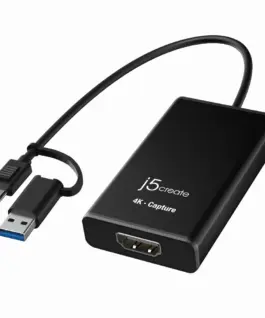 Кепчер адаптер j5create JVA11 HDMI - USB-C 4K Черен
