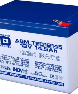 Оловна батерия TED ELECTRIC EV12 -14.5 AGM 12V 14.5 Ah Терминал2