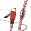 Кабел HAMA Reflective USB-C мъжко - USB-C мъжко 1.5 м. Червен