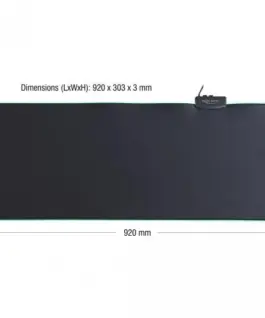 Alternative view of Пад за мишка Delock, 920 x 303 x 3 mm, RGB, Черен