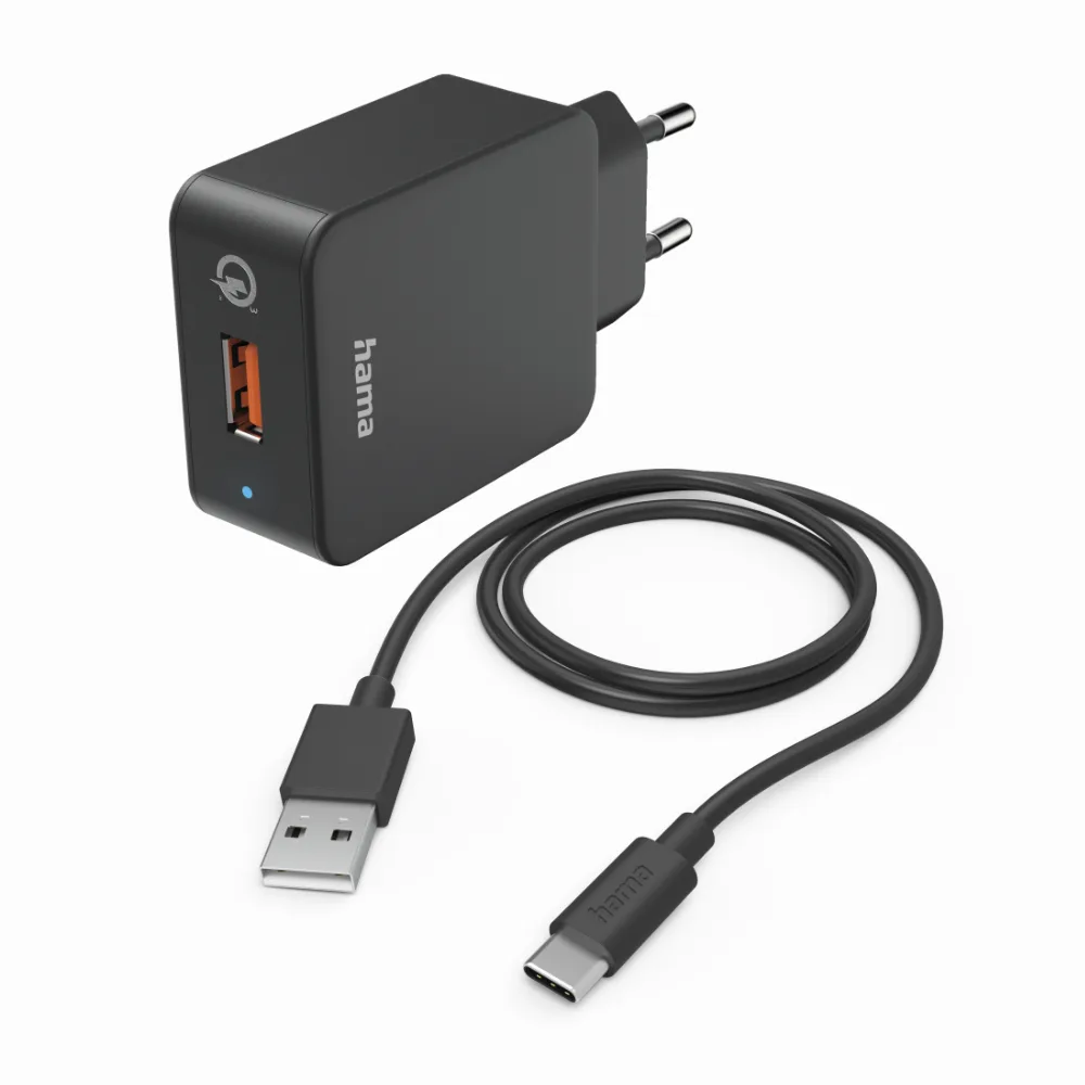 Мрежово зарядно HAMA 220V USB-C Qualcomm Quick Charge 19.5W Вкл. кабел