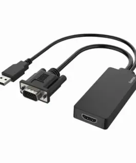 Конвертор HAMA VGA+USB мъжко - HDMI женско Full HD 1080p Черен