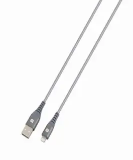 Кабел Skross USB-A - Lightning Метална оплетка 1.20 м Сив