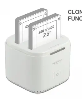 Станция Delock USB-C, За 2 x 2.5Prime; SATA HDD / SSD, Клониране - Image 4