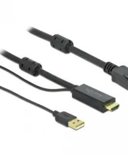 Alternative view of Кабел Delock HDMI мъжко - DisplayPort USB мъжко, 4K 30 Hz, 3 м, Черен