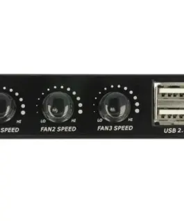 Alternative view of Метален панел 3.5" DeLock, 2 x USB 2.0, Контролер за вентилатори