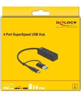 Alternative view of USB хъб, 4 порта, DELOCK-63828