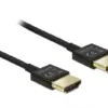 Кабел Delock HDMI-A мъжко - HDMI-A мъжко Ethernet 3D 4K 0.25 м Черен