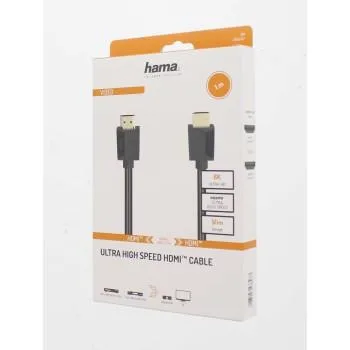 Кабел HAMA High Speed, HDMI мъжко - HDMI мъжко, 8K, 48GB/s, Ethernet , 2 м, Позл. конектори, Черен - Image 3