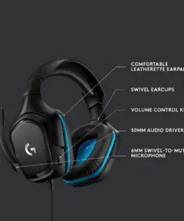 Alternative view of Геймърски слушалки Logitech G432, Микрофон, Черни