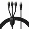 Кабел Baseus CASS030201 3в1 Flash Series USB към USB-C + micro USB + Lightning 100W 1.5м