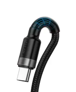 Кабел Baseus CATKLF-PG1 Cafule USB-А към USB-C с въжена оплетка и бързо зареждане 1м