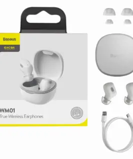 Безжични слушалки Baseus Encok WM01 TWS Bluetooth 5.3 NGTW240002 - бели