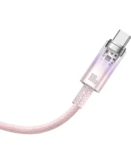 Alternative view of Кабел Baseus Explorer USB към USB-C 100W 1м CATS010404 - розов