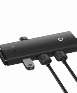 Alternative view of USB хъб Baseus WKQX030001 USB-A Lite Series 5в1, мултифункционален, 25см, черен