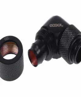 Alternative view of Компресионен фитинг Alphacool, 13/10 - G1/4, 90°, Въртящ се, Черен мат