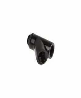 Y-конектор Alphacool Eiszapfen Въртящ се 45° G1/4 външна към 2 x G1/4 вътрешна резба Черен