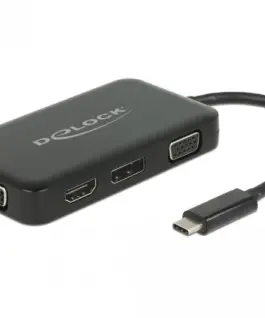 Alternative view of Адаптер 4 в 1 Delock 63929 USB-C мъжко - VGA / DVI / DP / HDMI женско, Черен