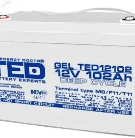 Оловна гелова батерия TED ELECTRIC 12V 102Ah 330/ 173/ 220 mm AGM