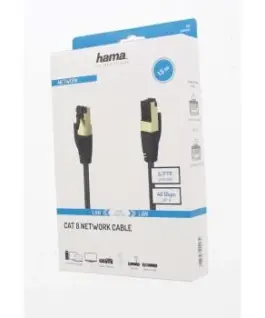 Alternative view of Мрежов пач кабел HAMA S/FTP, CAT 8, RJ-45 - RJ-45, 40Gbit/s, 1.50 m, Halogen-free, Черен