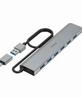HAMA 7-портов хъб USB 3.2 Gen 1 5 Gbit/s USB-C адаптер със