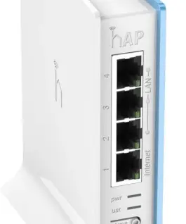 Alternative view of Безжичен Access Point MikroTik hAP lite RB941-2nD-TC, 32MB RAM, 4xLAN, built-in 2.4Ghz 802.11b/g/n, tower case