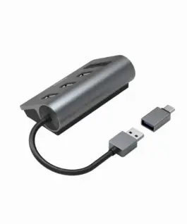 Alternative view of HAMA USB хъб/четец на карти, 5 портов, 3x USB-A, SD, microSD, вкл. USB-C адаптер